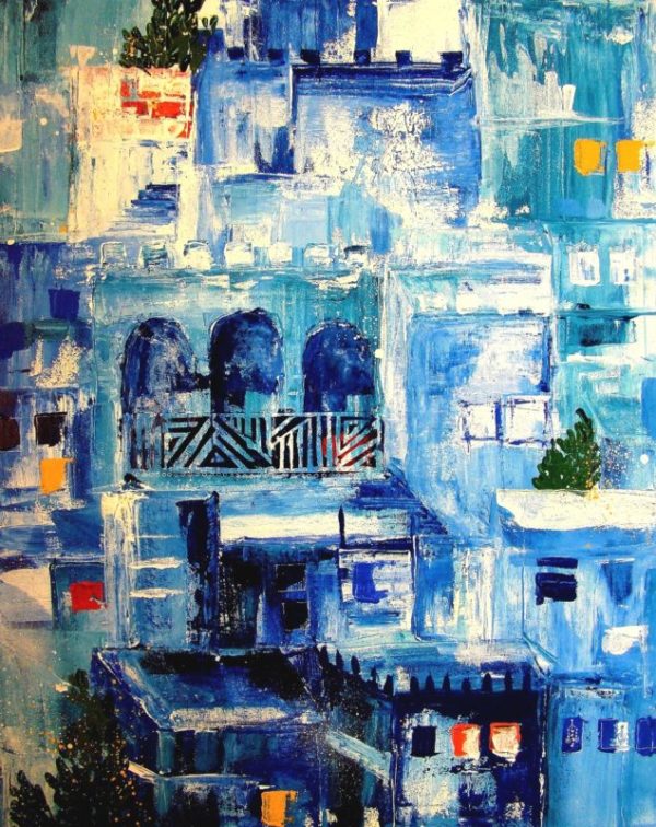 Blue City, Cityscapes, 2013. Art by Asma Kazi