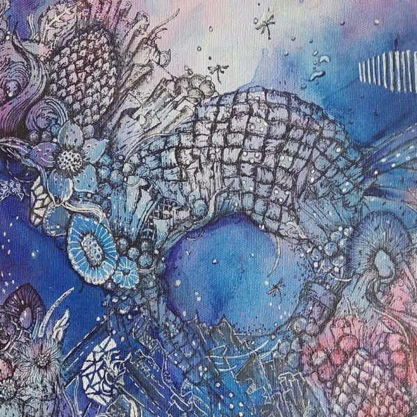 Rose et blue, alienlandscapes. Art by Asma Kazi